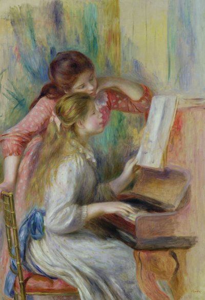 Junge Mädchen am Klavier, ca. 1890 von Pierre Auguste Renoir